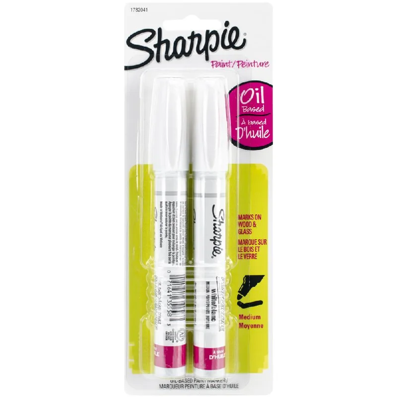 Sharpie Oil-based Paint Marker Medium Tip Pens Twin Pack - 2 x White