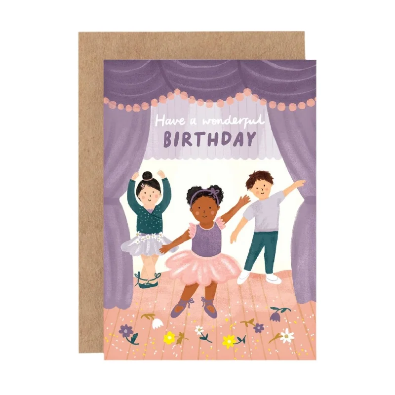 Ballerina Happy Birthday Card