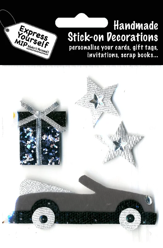 Black Car & Stars DIY Greeting Card Toppers