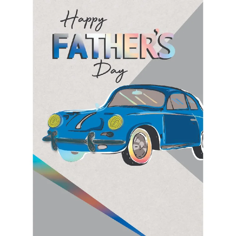 Blue Car Embellished Happy Father's Day Card