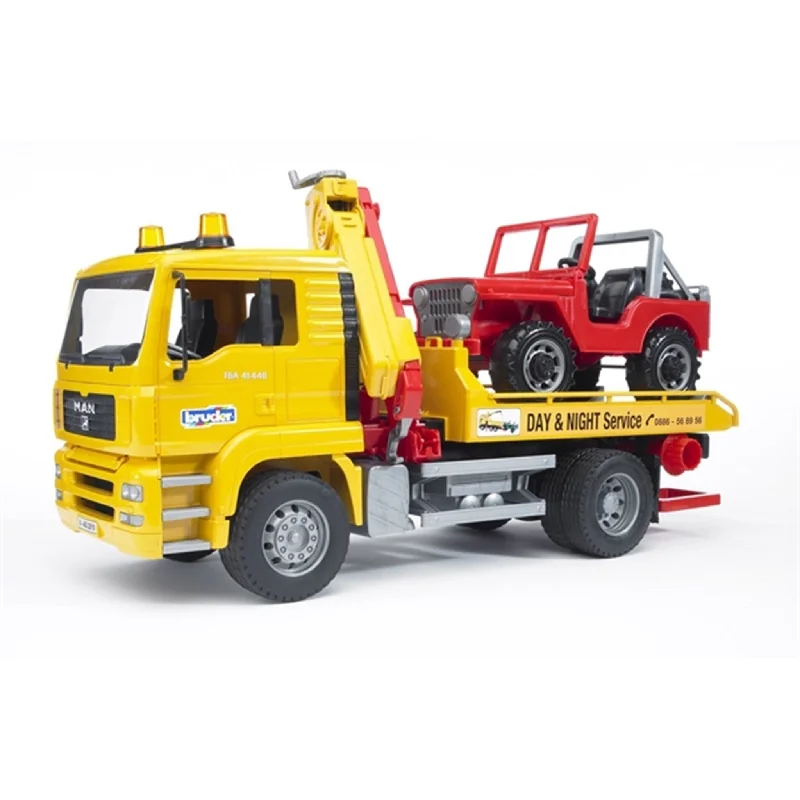 Bruder MAN TGA Breakdown Truck with Cross Country Vehicle