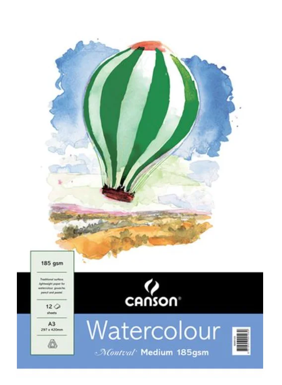 Canson Montval Watercolour Paper Pad - Medium or Rough (A5/A4/A3)