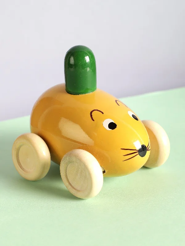 Wooden Mouse Car Toy - Assorted green