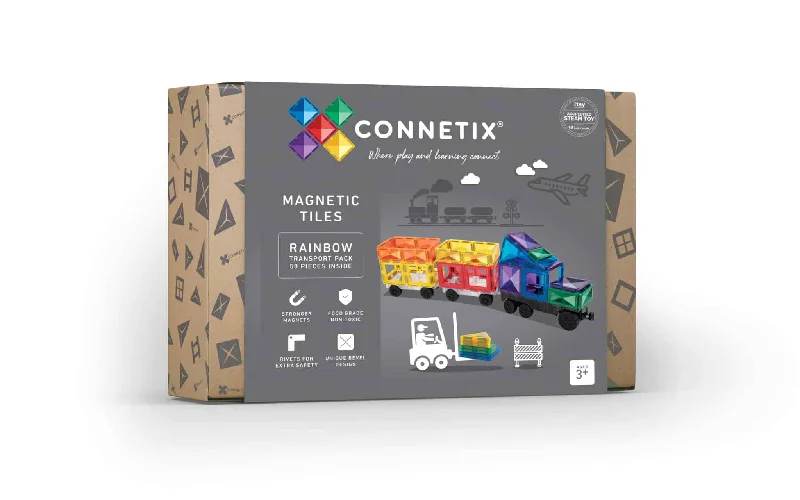 Connetix Tiles 50 pce Rainbow Transport Pack