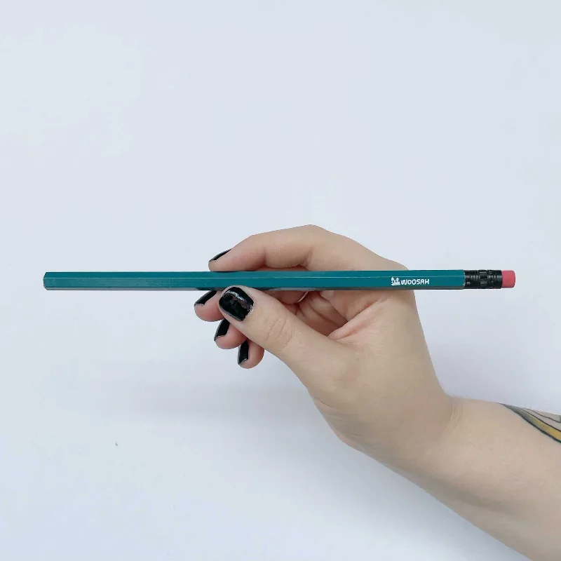 Teal Woosah Logo Pencil