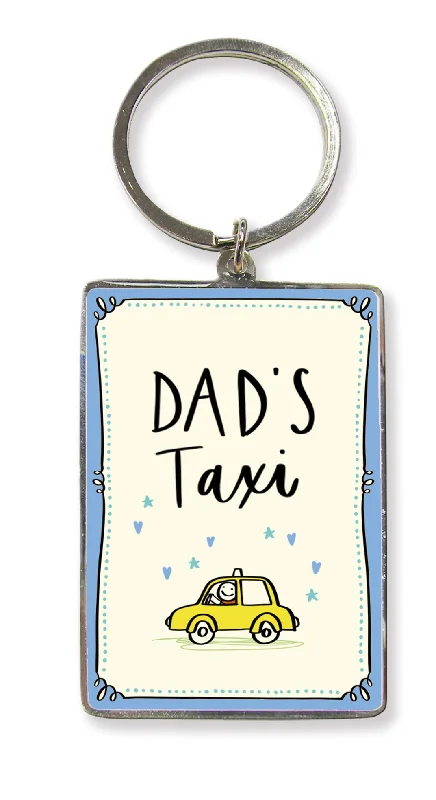 Dad's Taxi Metallic Keyring