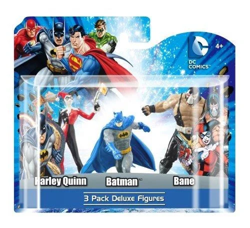 DC 3-Pack Figure Set (Harley Quinn, Batman, Bane)