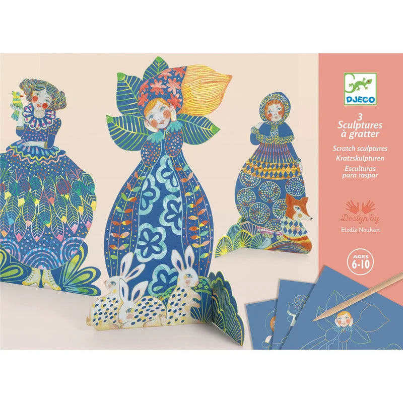 Djeco "Pretty Dresses" Sculpture Scratch Cards