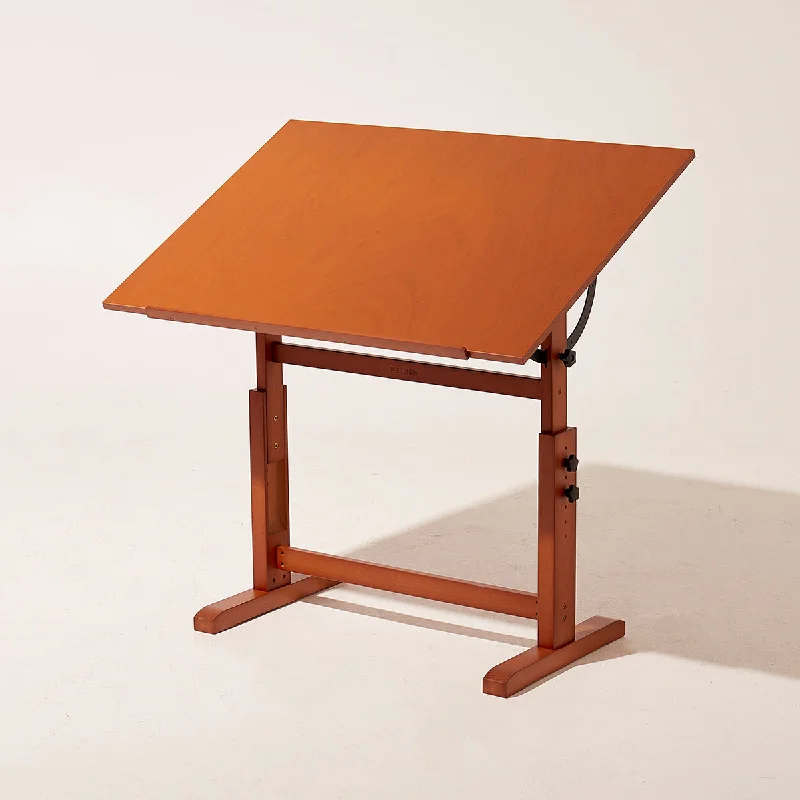 MEEDEN Extra Large Wood Drafting Table, Light Walnut