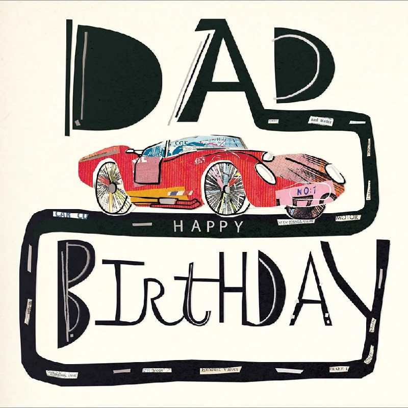 Happy Birthday Dad Art Deco Birthday Greeting Card