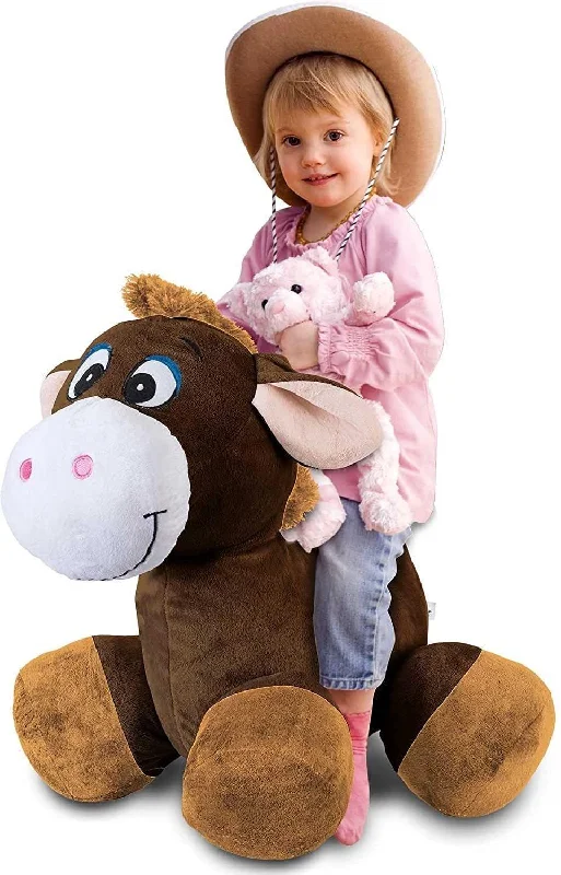 Inflate-A-Mals Inflatable 20-Inch Ride-On Horse Brown