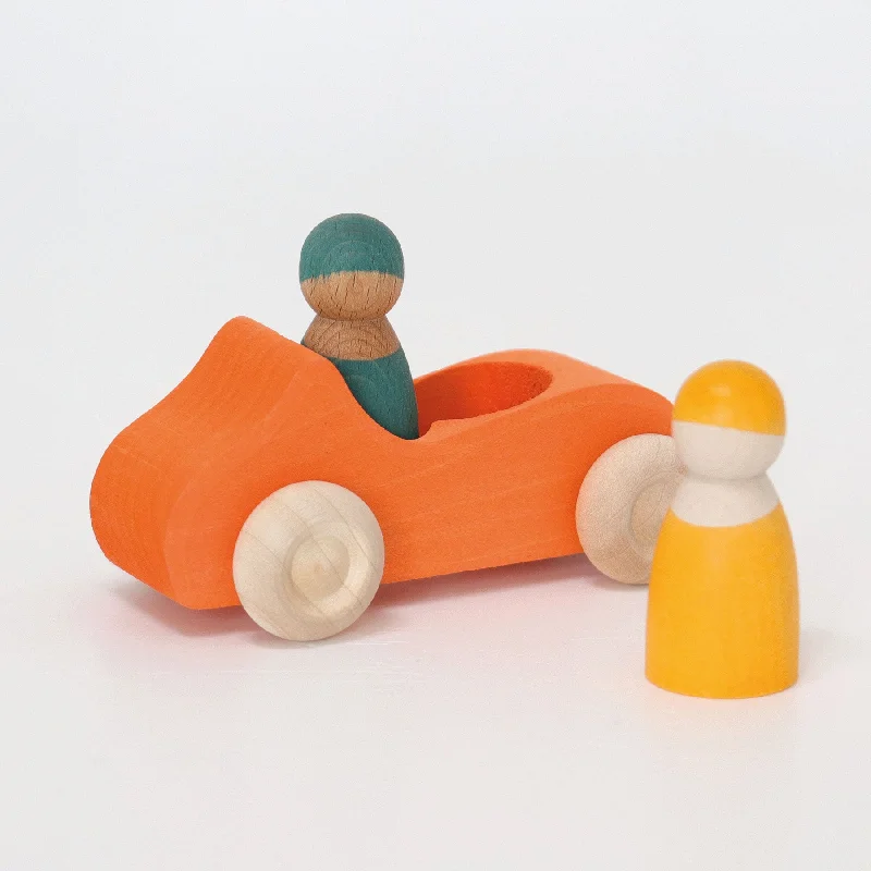 Large Convertible Orange - Wooden Car  - Grimm's