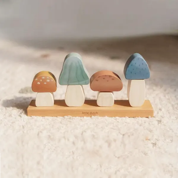 Wooden Stacking Puzzle Mushrooms - Forest Friends