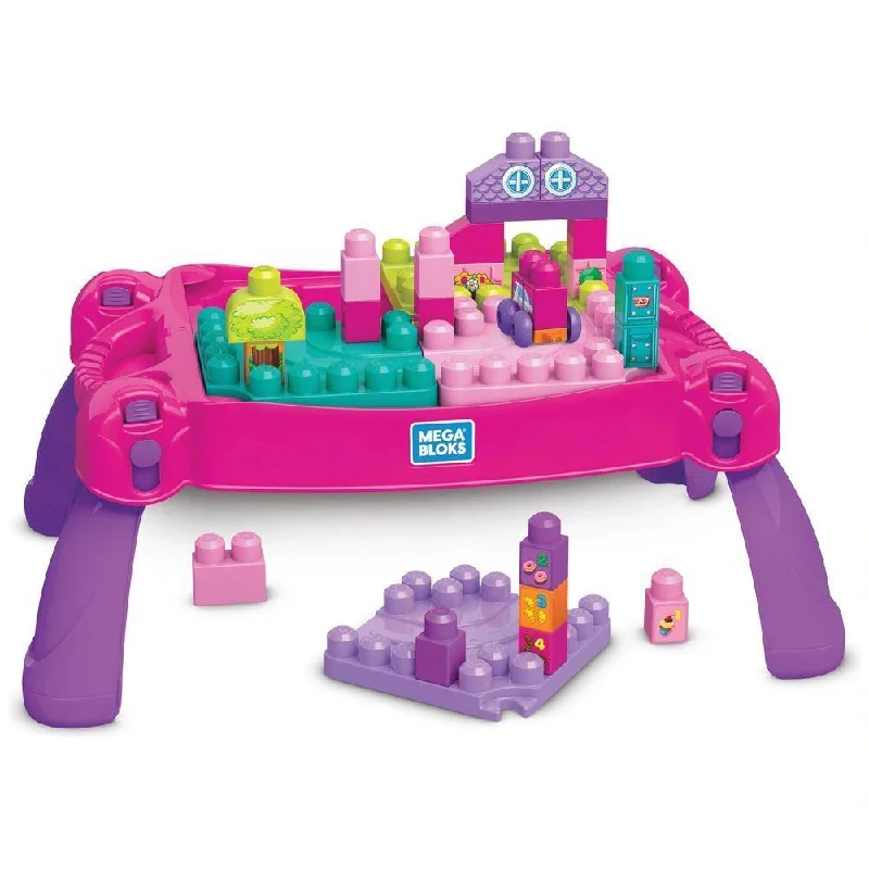 Mega Bloks Build & Learn Table Pink Educational Toy - Pink