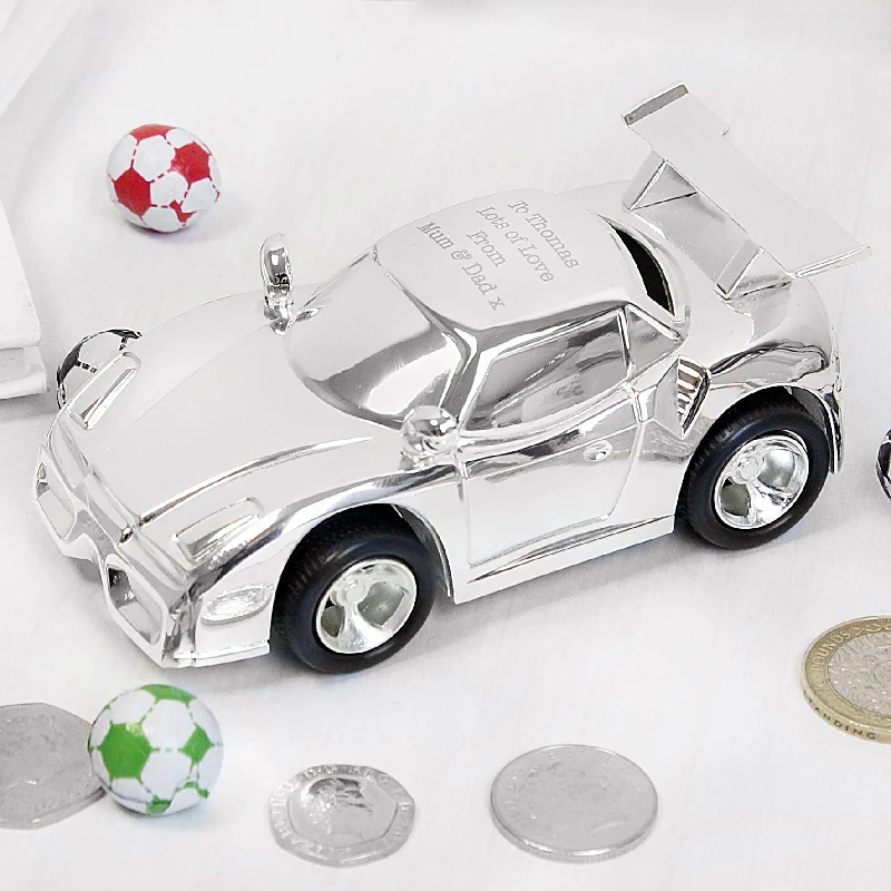 Personalised Racing Car Money Box - Personalise It!