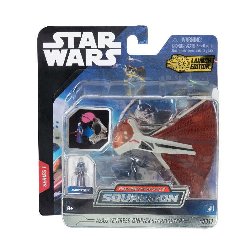 Star Wars 3 Inch Vehicle & Figure Micro Galaxy Squadron 0011 Asajj Ventress's Ginivex Starfighter