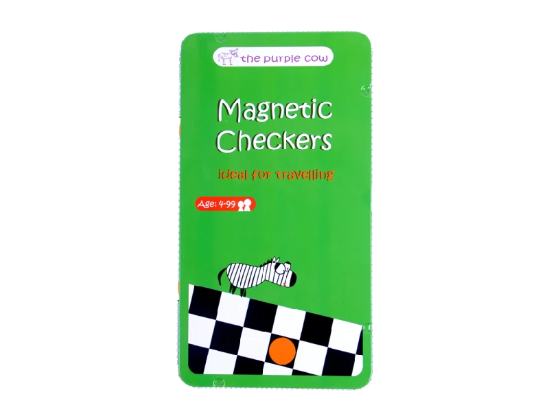 THE PURPLE COW - MAGNETIC TRAVEL GAME, CHECKERS