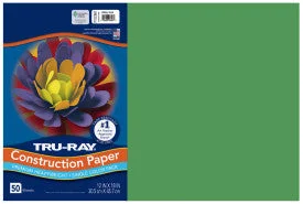 Tru-Ray® Construction Paper, Holiday Green, 50 Sht/Pk, 12"x18" (Pacon)