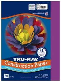 Tru-Ray® Construction Paper, Magenta, 50 Sht/Pk, Various Sizes (Pacon)