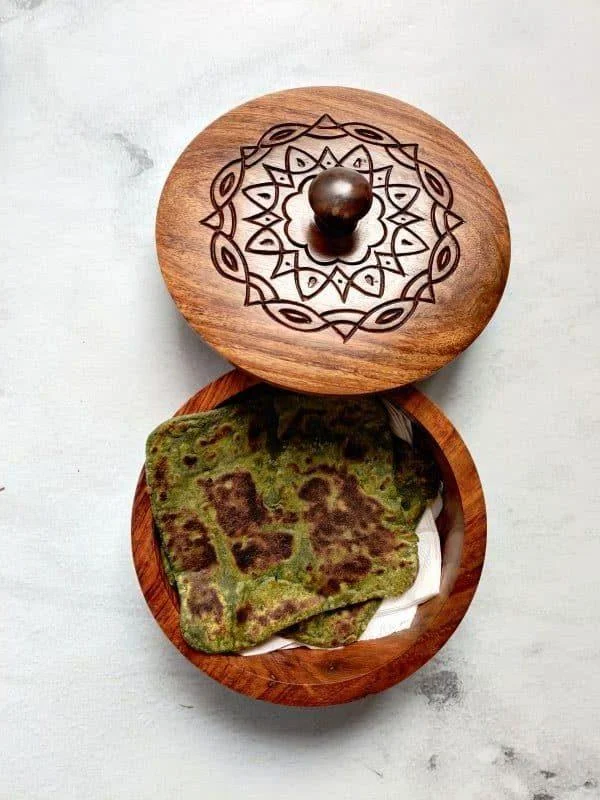 Wooden Engraved Roti Box