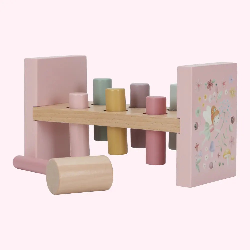 Wooden Hammer Pounding Bench Fairy Garden