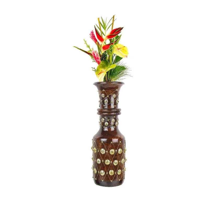 Wooden Handcrafted Home D‚cor Flower Pot Wooden Vase