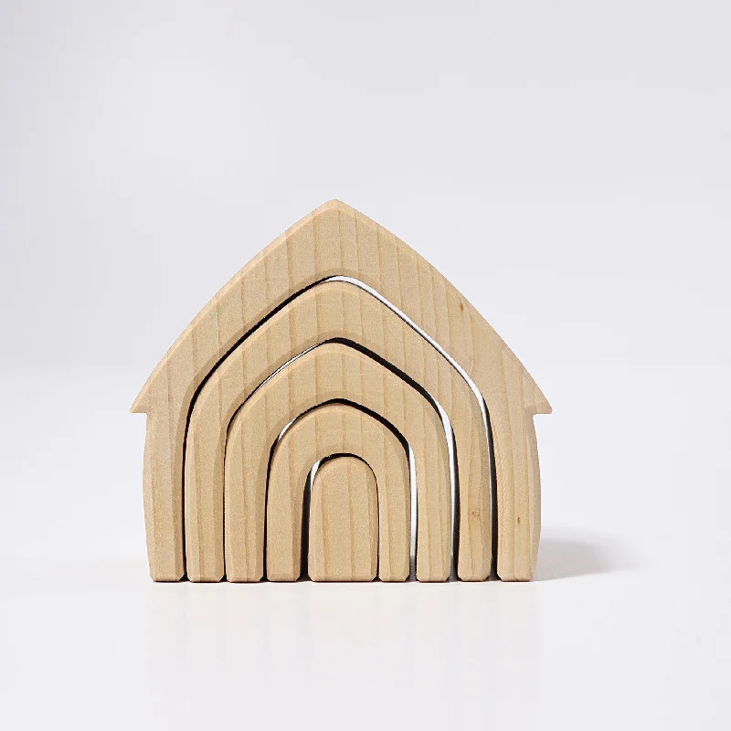 Wooden Nesting House - Natural - Grimm's Wooden Toys