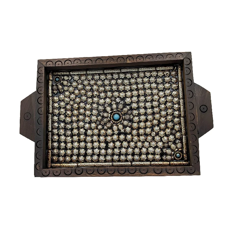 Wooden Stone Square Tray