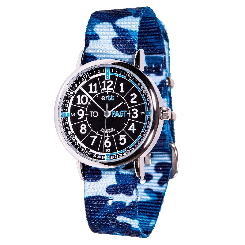 Easy Read Time Teacher Watch Blue Camo (Blue / Black Face)