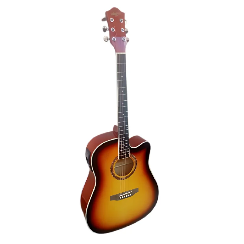 Magical 6-Steel String Acoustic-Electric Guitar - Brown