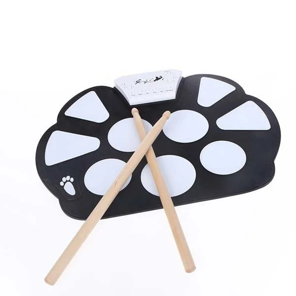 Professional Roll up Drum Pad Kit Silicon Foldable with Stick Portable Drum Electronic Drum USB Drum