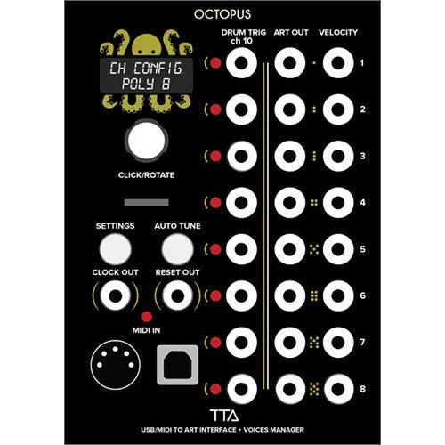 TipTop Audio OCTOPUS ART Controller USB/MIDI to Art Interface + Voice Manager Eurorack Module (18 HP)